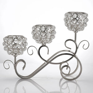 Chandelier 3 branches argenté vue studio fond clair