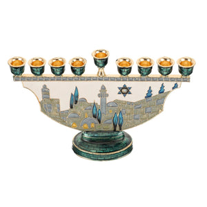 Chandelier Menorah 9 branches fond blanc