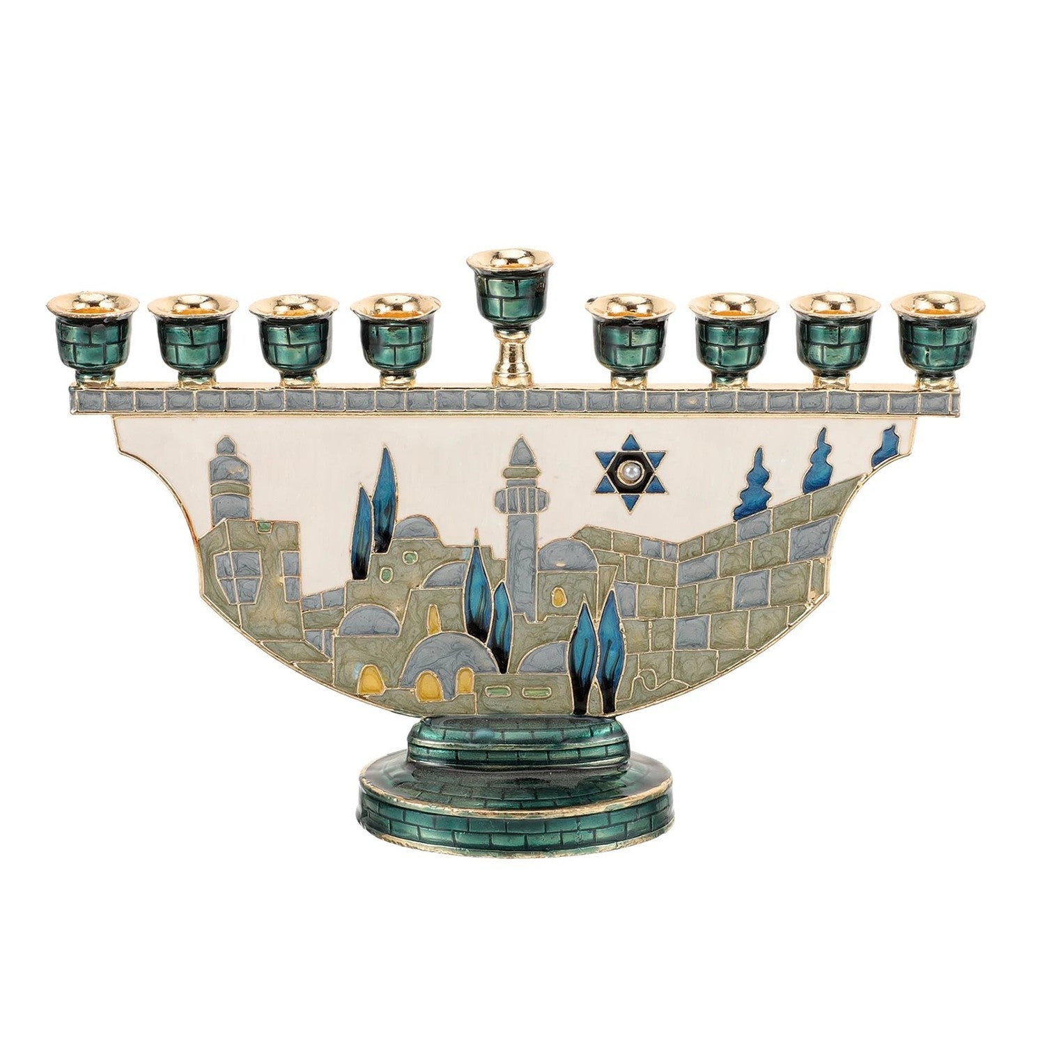 Chandelier Menorah vue de face fond blanc