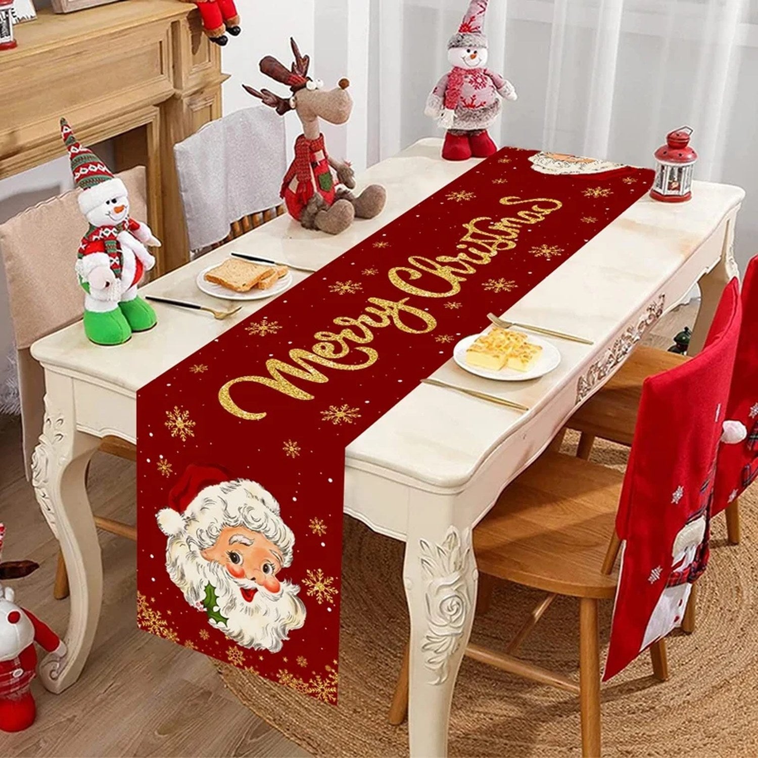Chemin de table Noël polyester 35x180 cm - vue 1