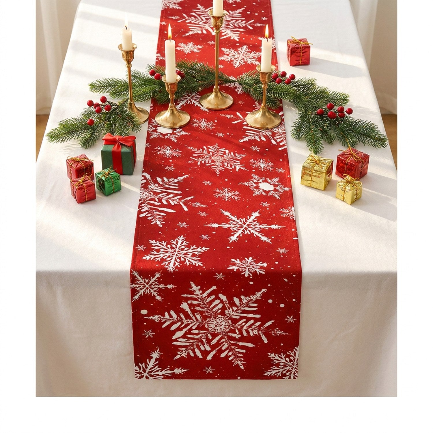 Chemin de table Noël ambiance festive maison