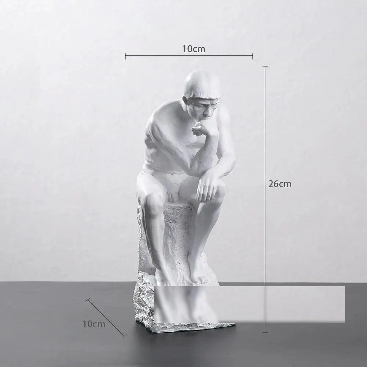 Dimensions de la statue Penseur de Rodin : 10cm largeur x 26cm hauteur x 10cm profondeur