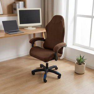Housse de chaise gaming marron en tissu maille