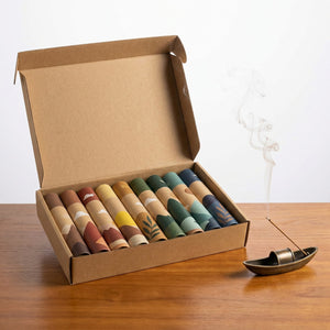 Coffret encens bois de santal 11 parfums naturels bâtonnets zen ouvert