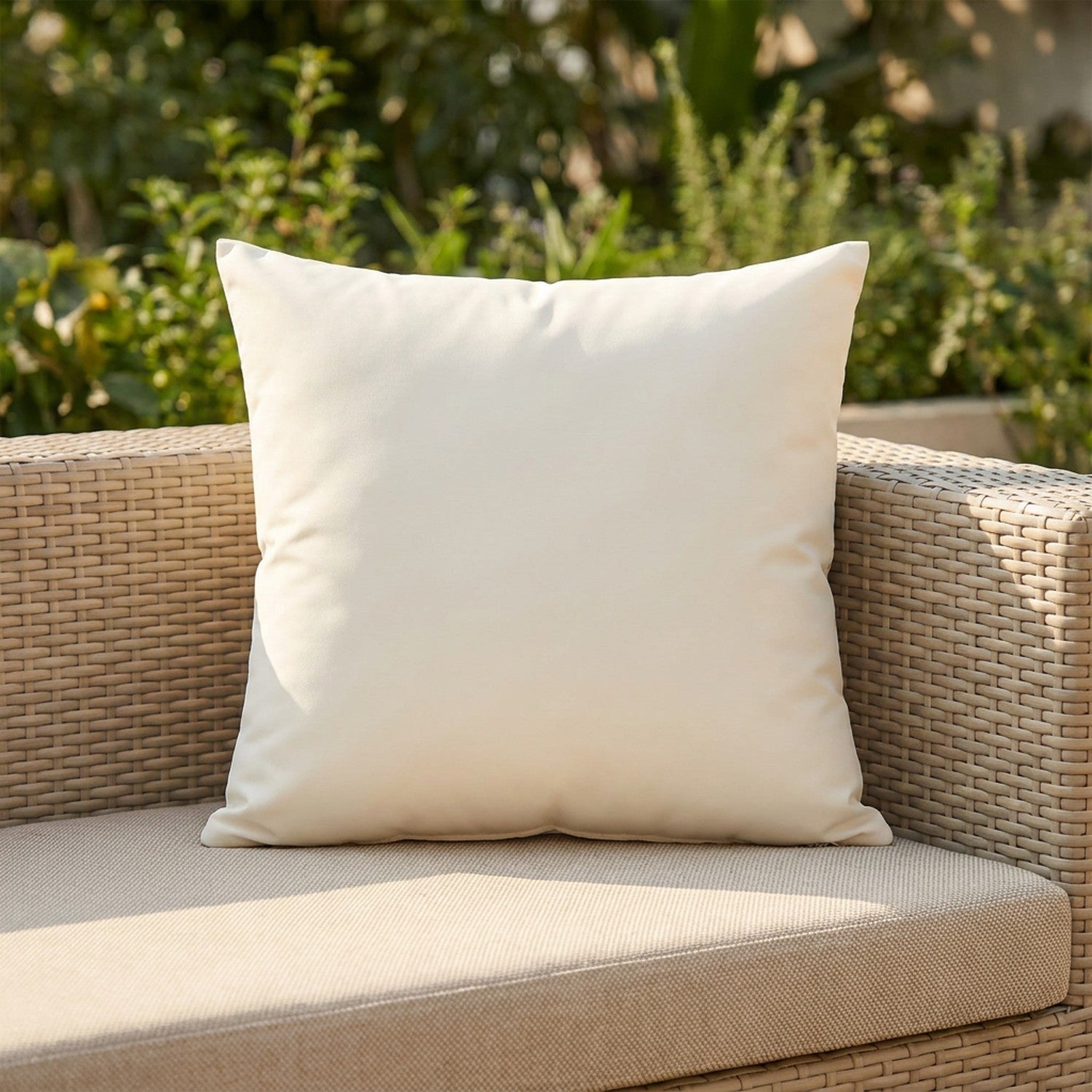 Housse de coussin d'extérieur imperméable 45 cm coloris blanc