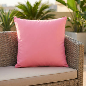 Housse de coussin d'extérieur imperméable 45 cm coloris rose