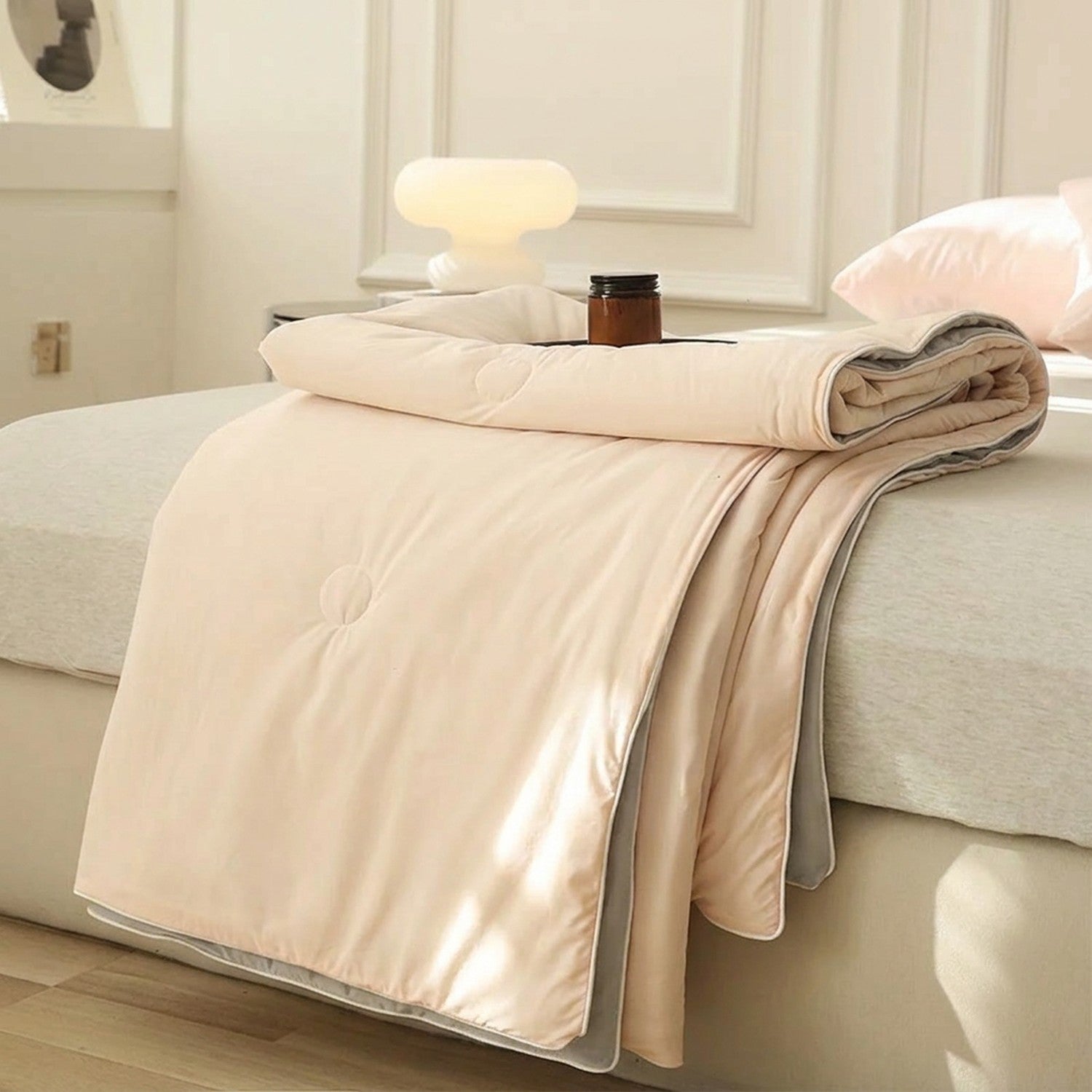 Couverture d'été rafraîchissante coloris beige