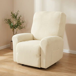 Housse de fauteuil inclinable creme en maille douce