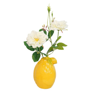 Détail anse vase citron céramique texture émail