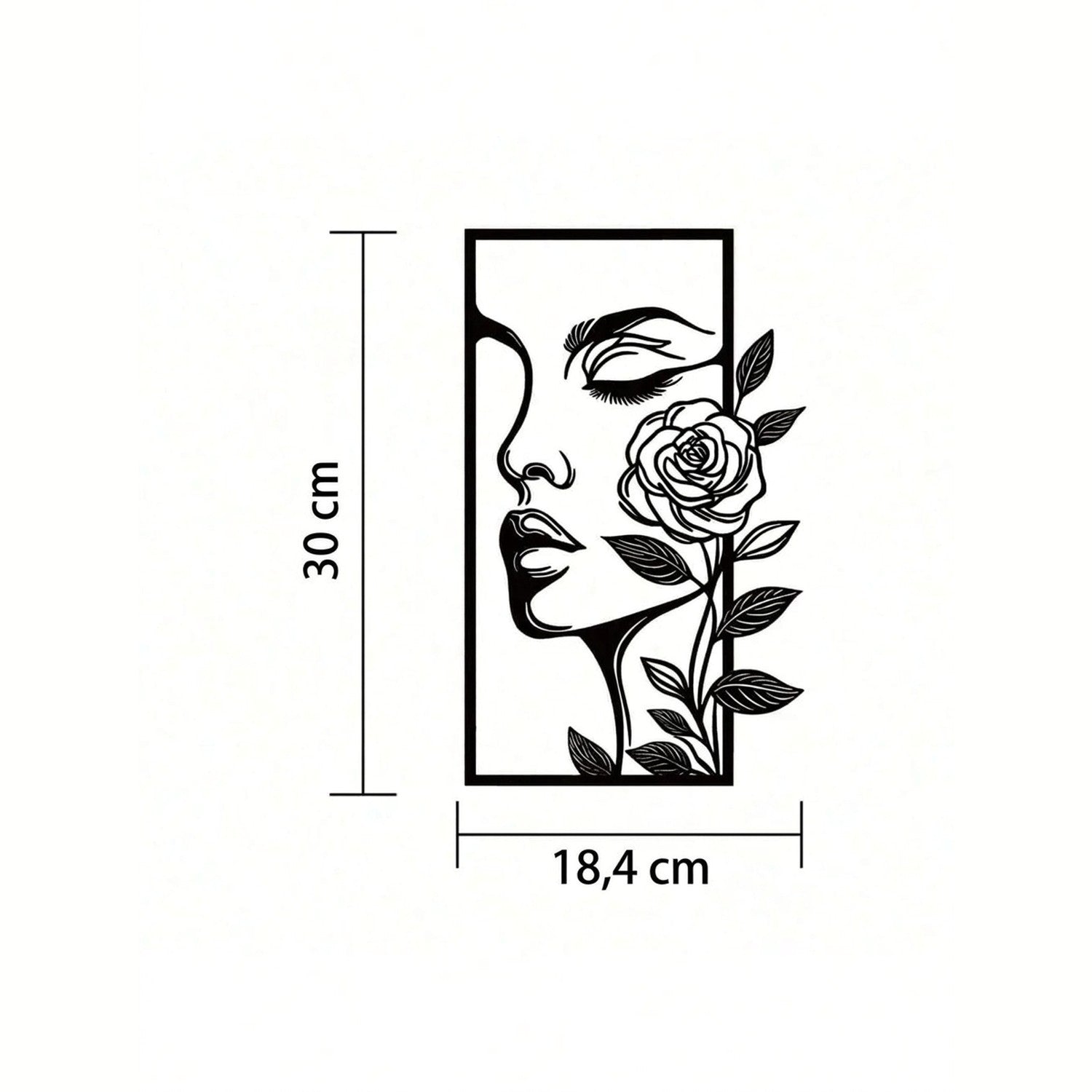 Dimensions de la décoration murale métal 30 x 18,4 cm