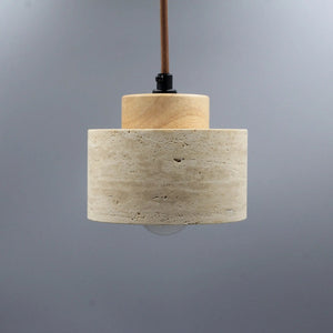 Suspension travertin finition naturelle fond gris taille L