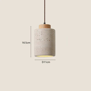 Schéma dimensions taille S suspension travertin H16.5cm Ø11cm