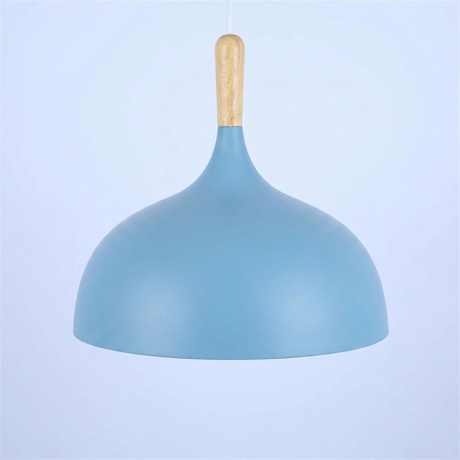 Suspension scandinave forme oignon coloris pastels détail bois