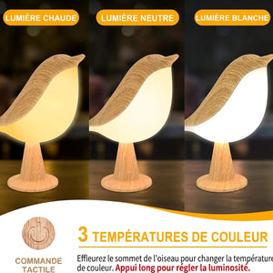 Trois températures de couleur de la lampe oiseau tactile