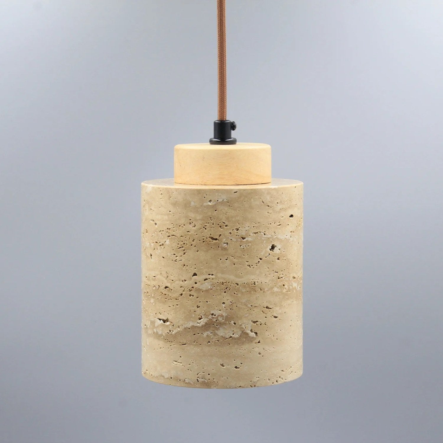 Suspension travertin taille S vue produit fond gris