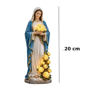 Schéma de dimensions de la statue Vierge Marie 20 cm avec indication de hauteur
