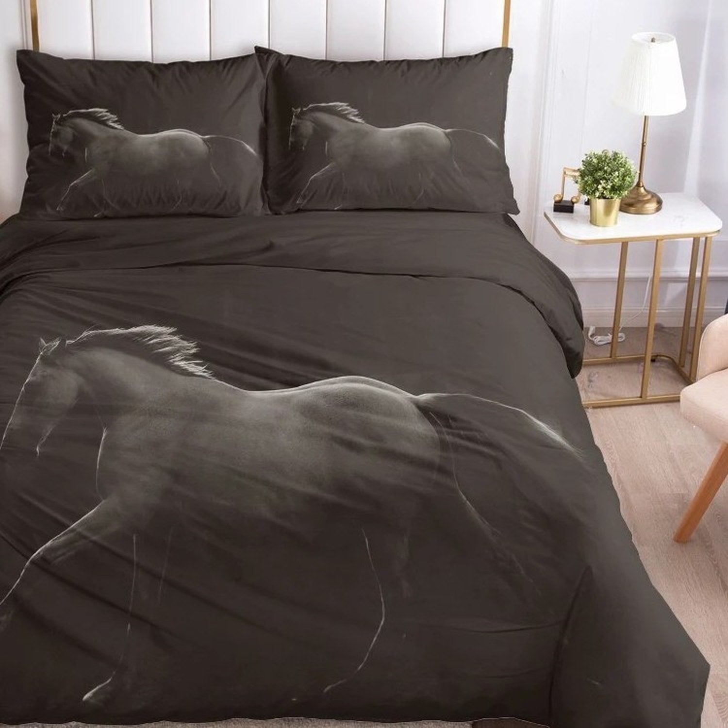 Parure de lit cheval motif Silhouette nocturne