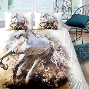 Parure de lit cheval motif Galop éclaboussures