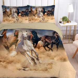 Parure de lit cheval motif Chevaux dans la tempête