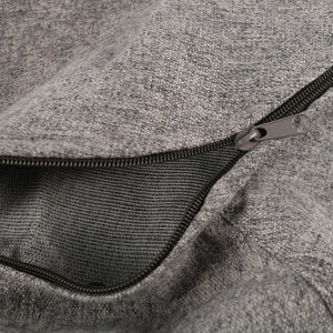 Detail de la fermeture zippee de la housse de pouf poire