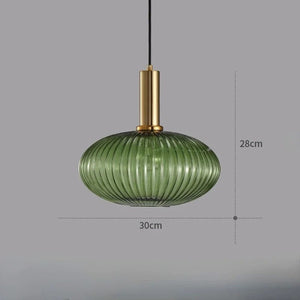Dimensions de la suspension en verre modèle Soucoupe 30 cm de diamètre et 28 cm de hauteur