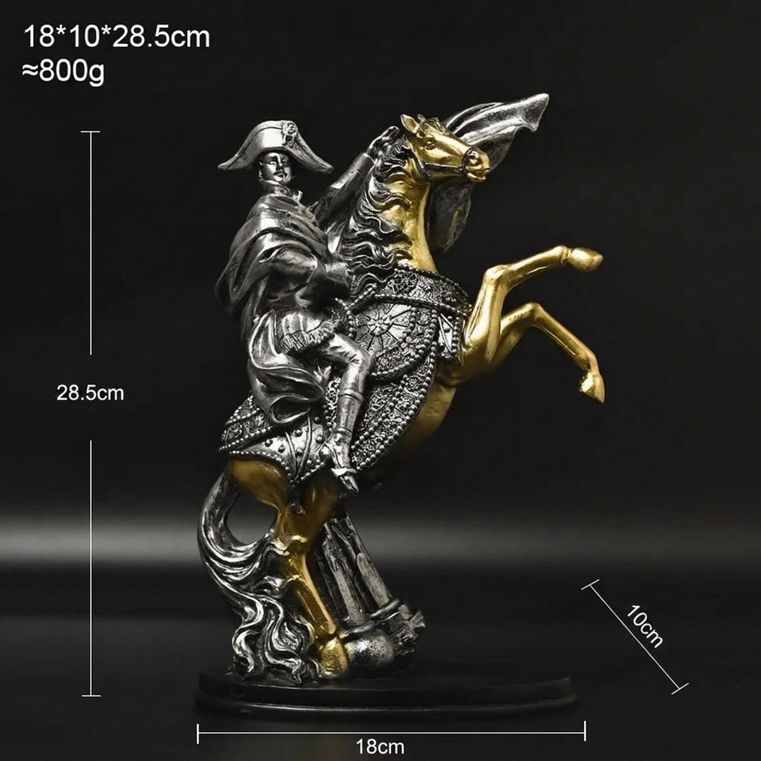 Dimensions de la statue Napoléon 18 × 10 × 28,5 cm et poids 800 g