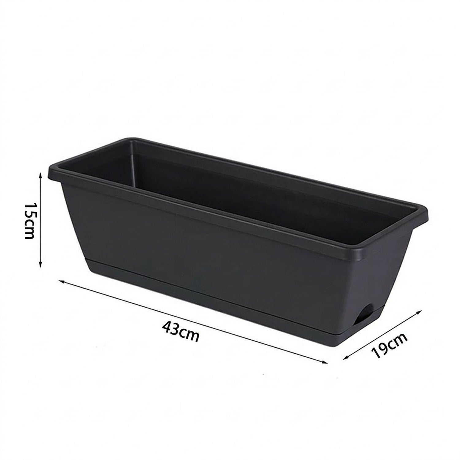 Dimensions jardinière rectangulaire 43cm de long 19cm de large 15cm de hauteur