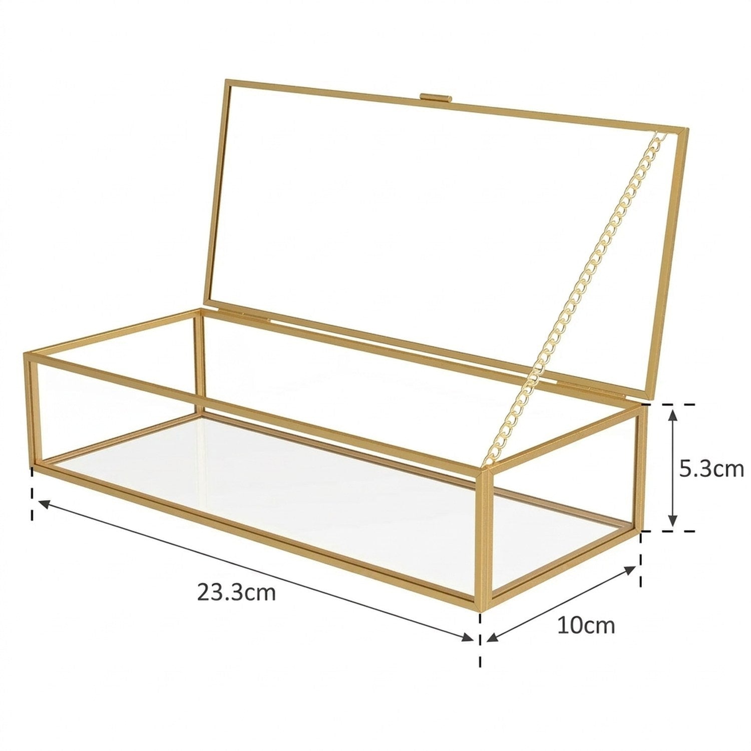 Dimensions boîte à bijoux 23,3 × 10 × 5,3 cm