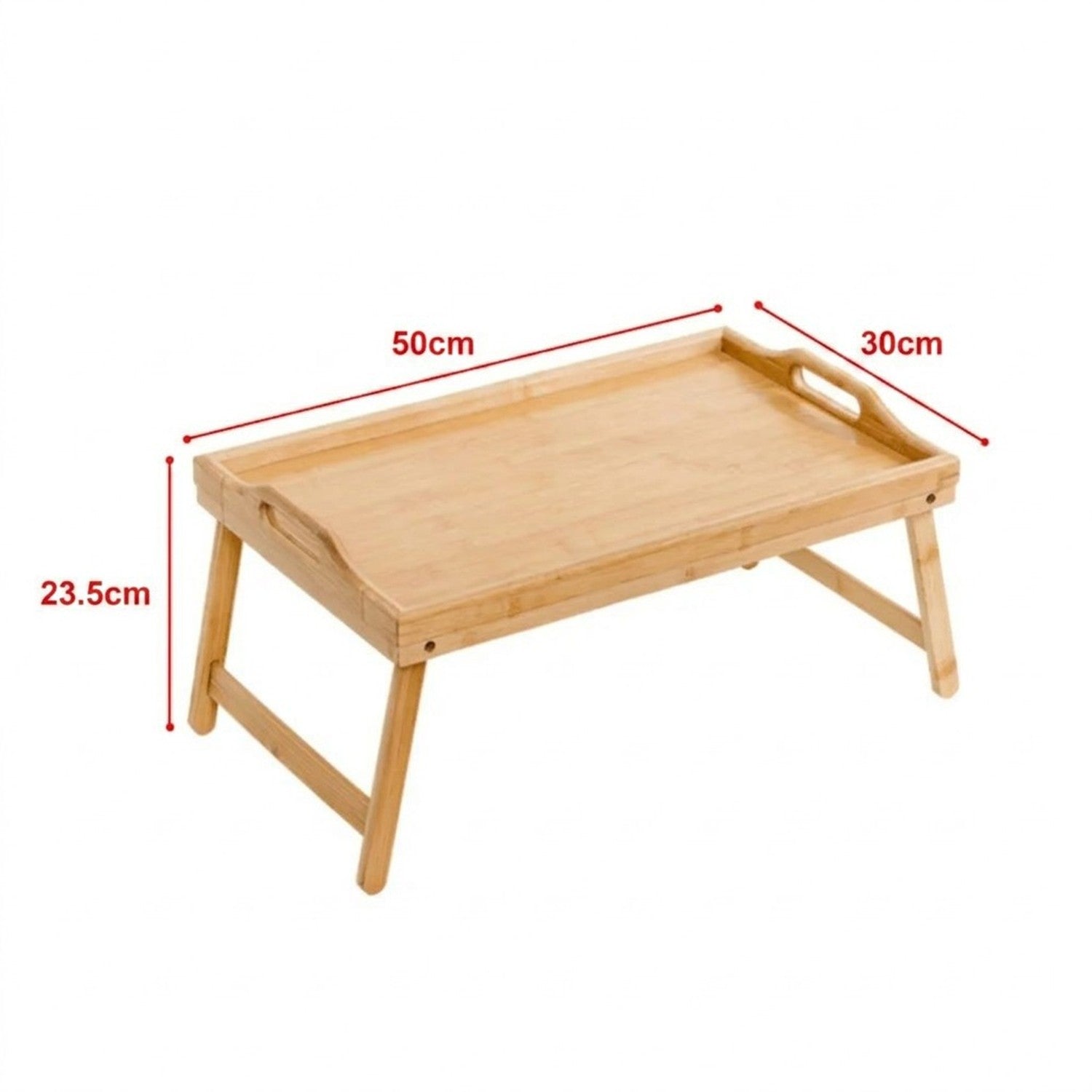 Plateau de lit en bambou 50 x 30 cm - dimensions