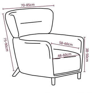 Dimensions de la housse de fauteuil à oreilles en centimètres
