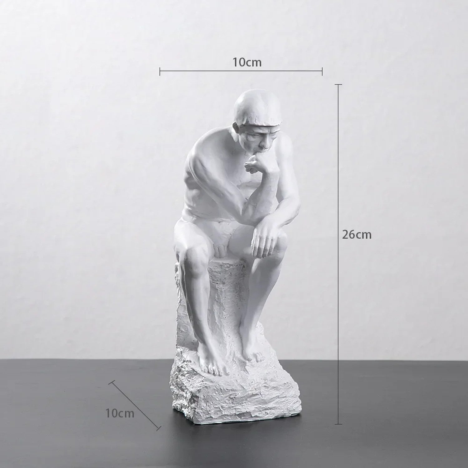 Dimensions de la statue Le Penseur de Rodin hauteur 26 cm largeur 10 cm profondeur 10 cm