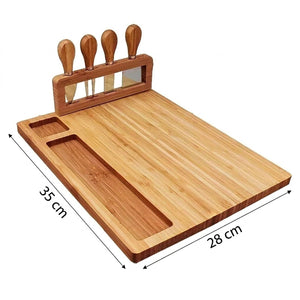 Dimensions du plateau à fromage en bambou 35 cm sur 28 cm