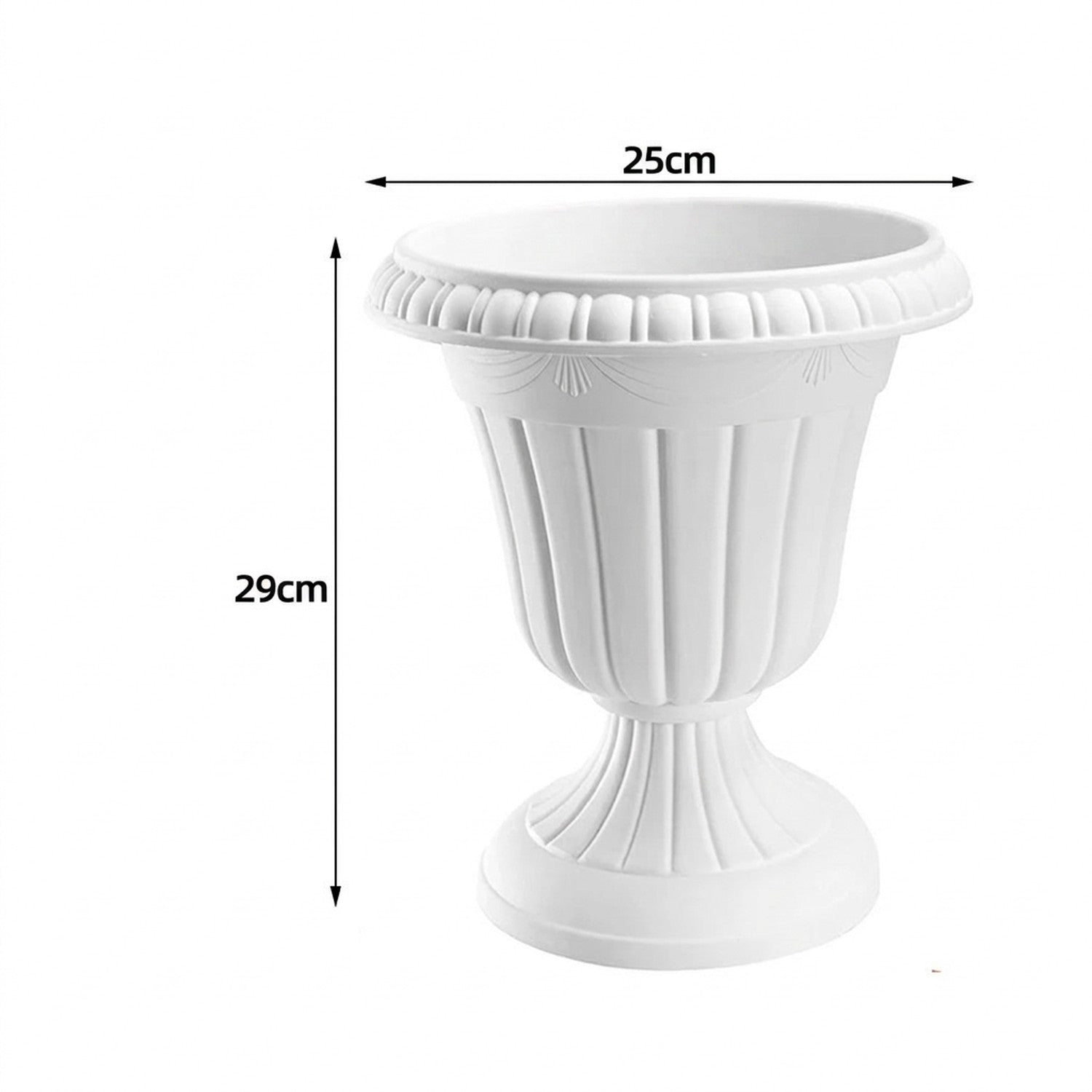 Dimensions du pot colonne romaine 29 cm de hauteur et 25 cm de diamètre