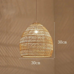 Dimensions de la suspension en rotin 30 cm de diamètre et 30 cm de hauteur