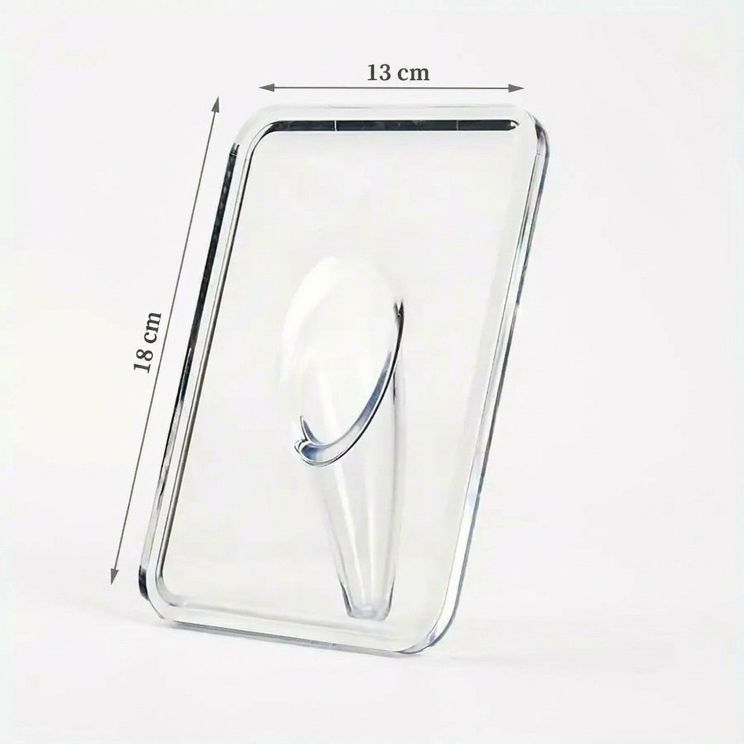 Dimensions du vase à fleurs rectangle en acrylique transparent 18 cm de hauteur et 13 cm de largeur