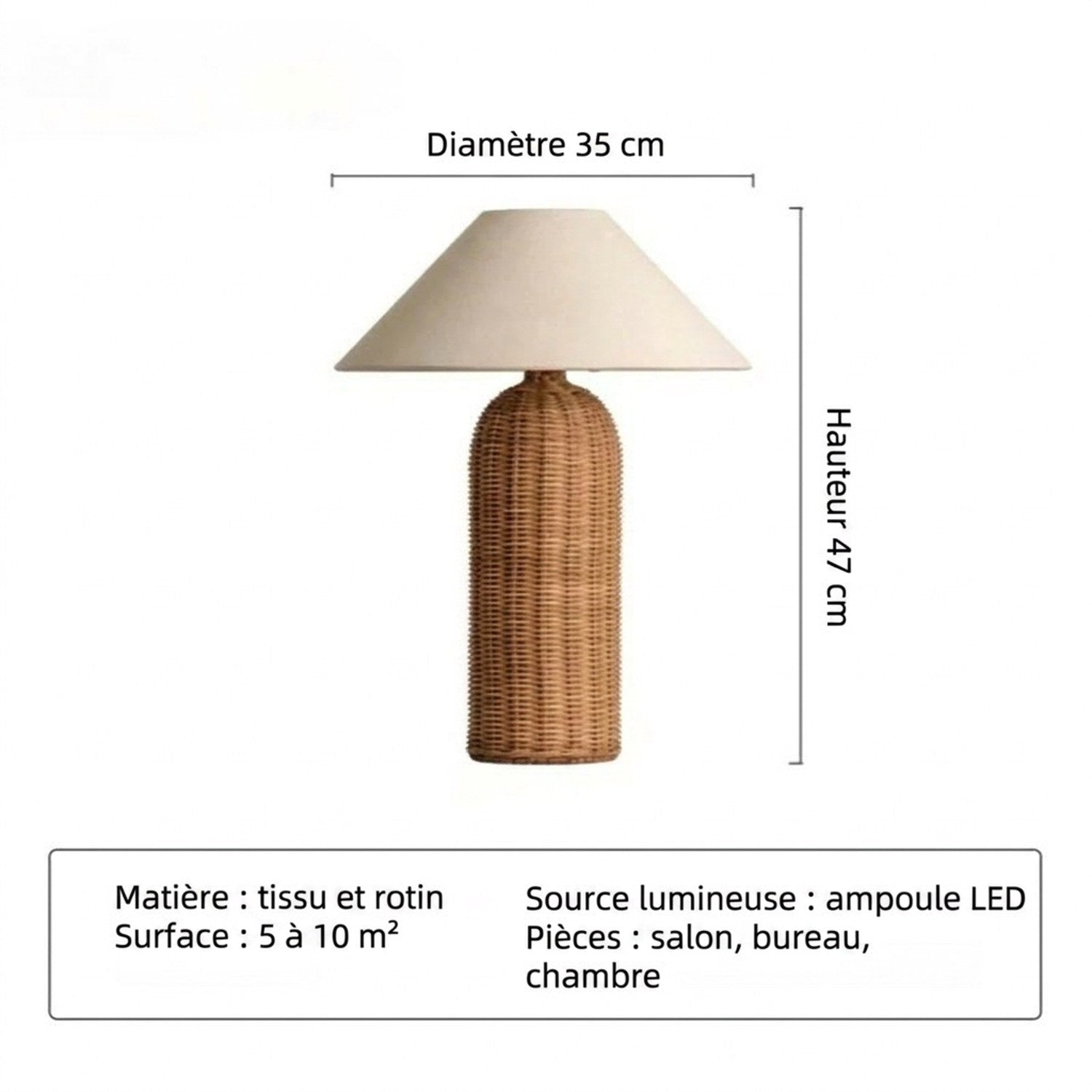 Dimensions du modèle Colonne diamètre 35 cm hauteur 47 cm