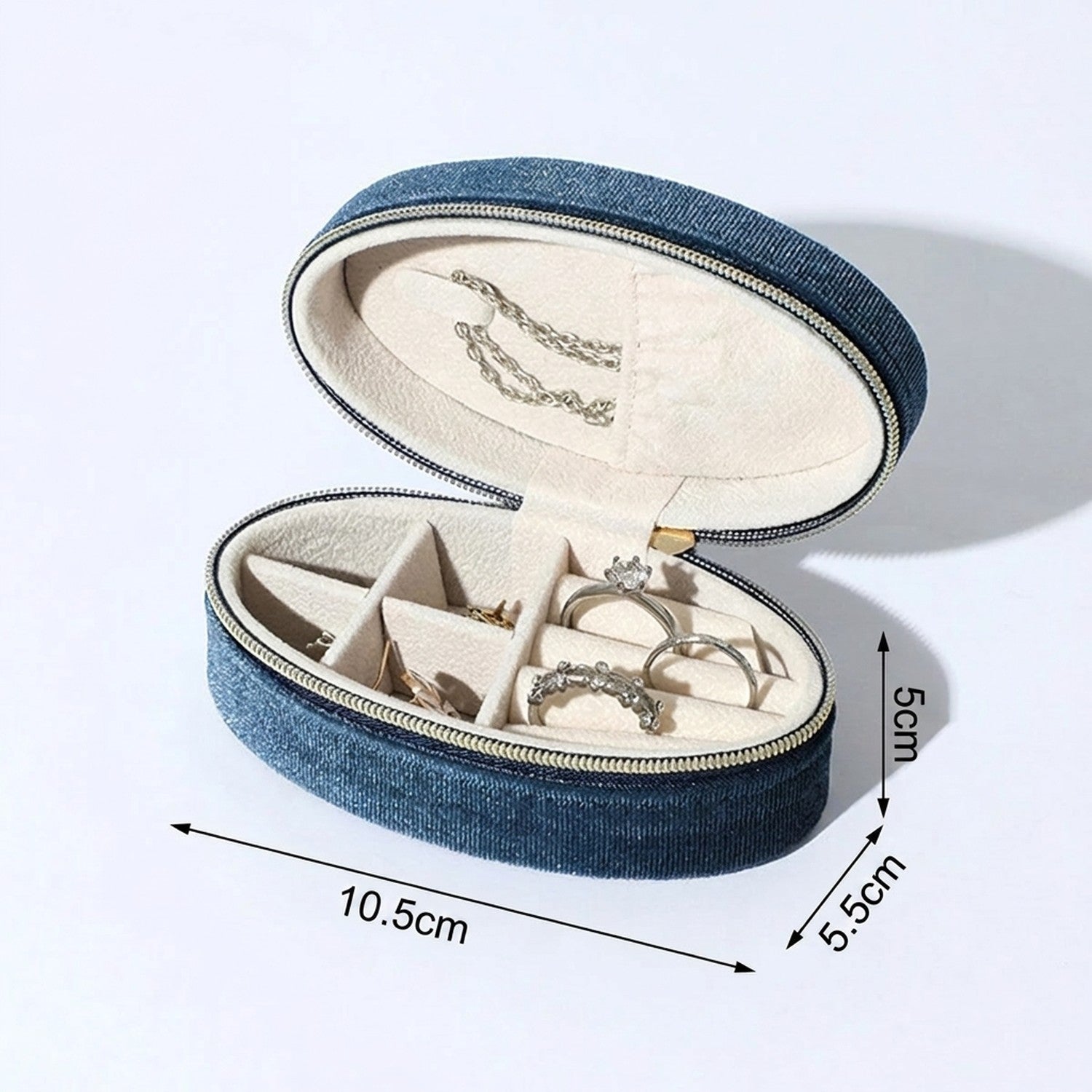 Dimensions de la boîte à bijoux 10,5 x 5,5 x 5 cm