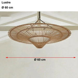 Lustre rotin bambou - dimensions ØD60