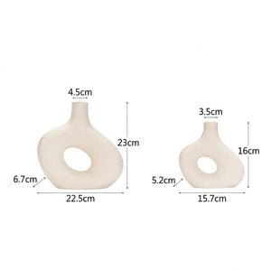 Dimensions des vases donut taille S et L en centimètres