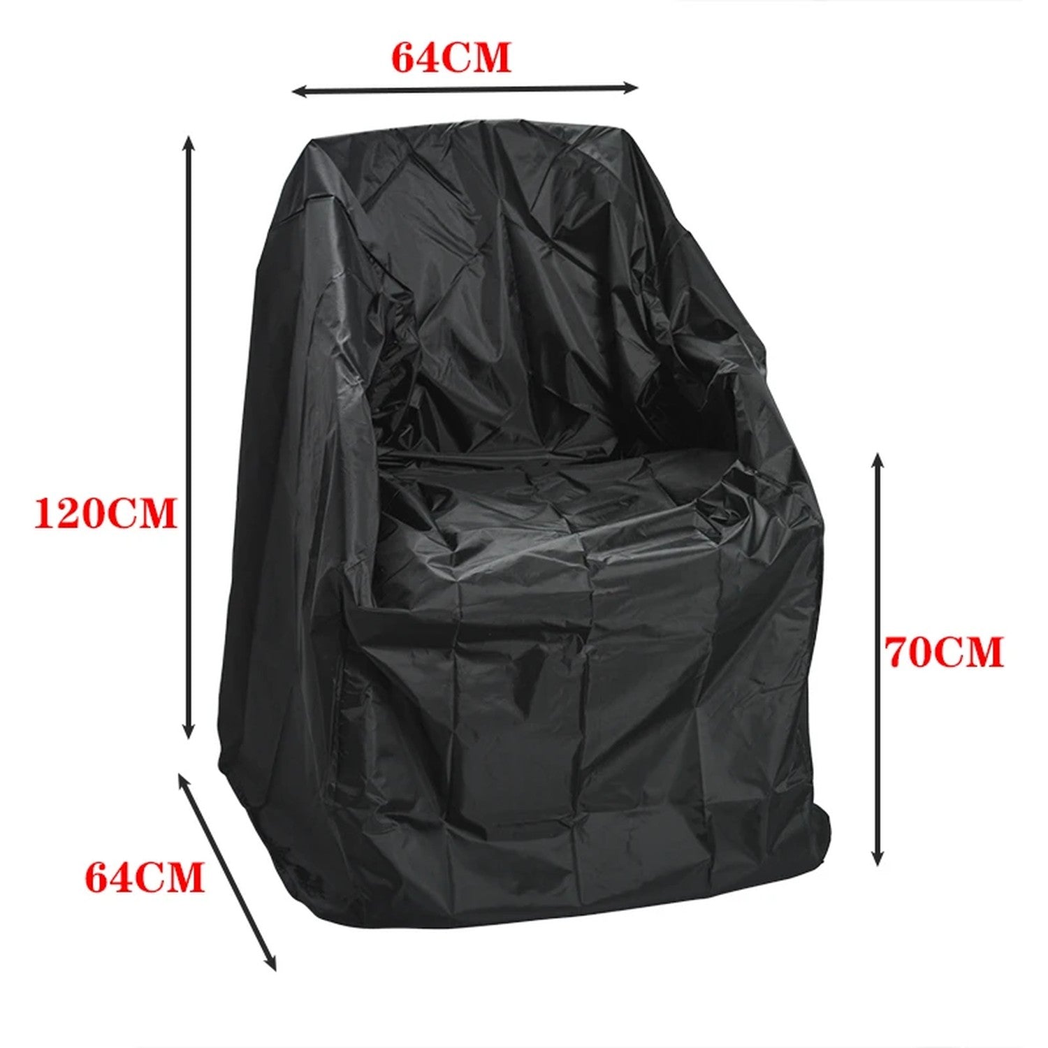 Dimensions de la housse de protection 64 x 64 x 120 cm hauteur d'assise 70 cm