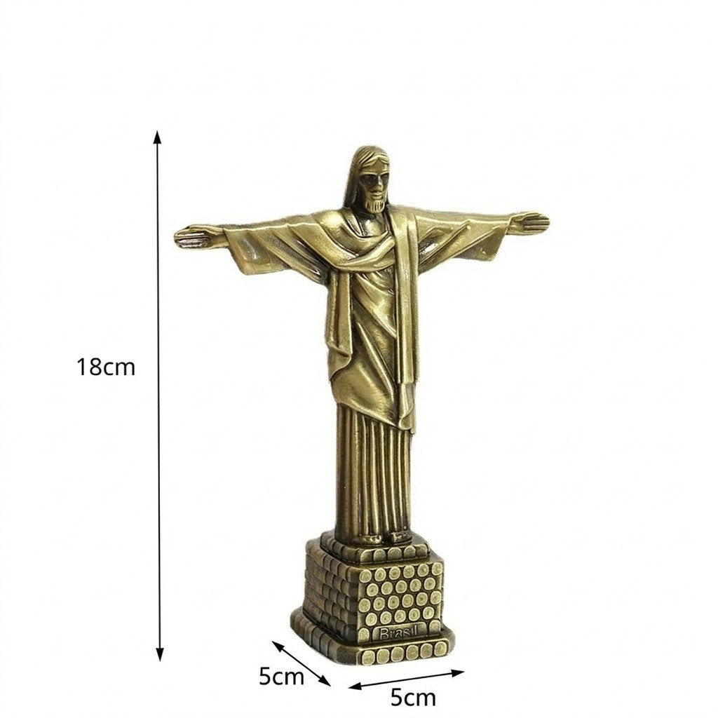 Dimensions de la statuette Christ Rédempteur : hauteur 18 cm, base 5 cm
