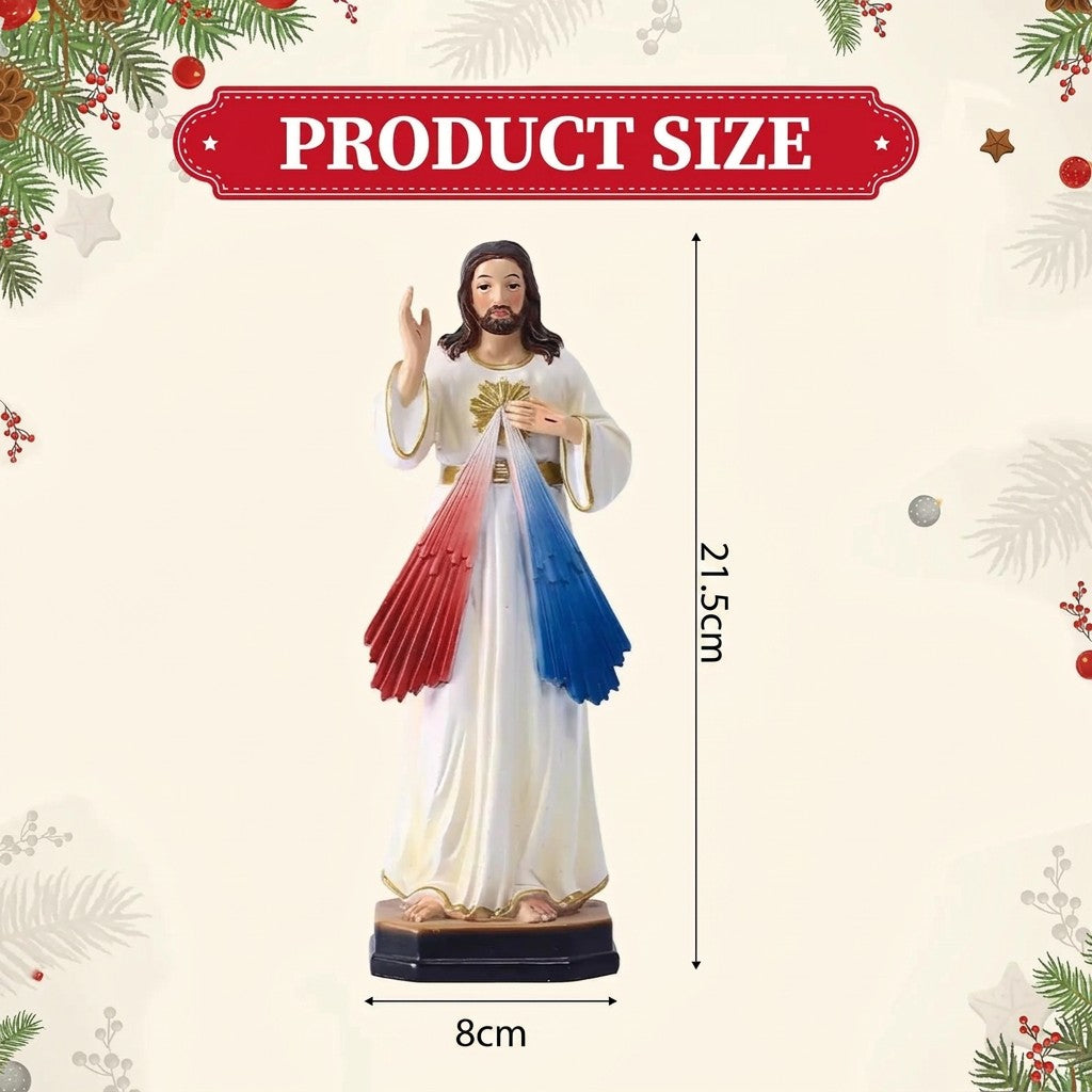 Dimensions figurine Jésus Miséricordieux 21,5 cm hauteur 8 cm base