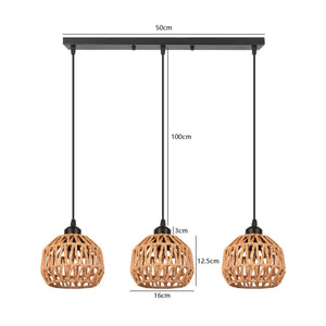 Dimensions du lustre linéaire barre 50 cm abat-jour 16 cm câble 100 cm