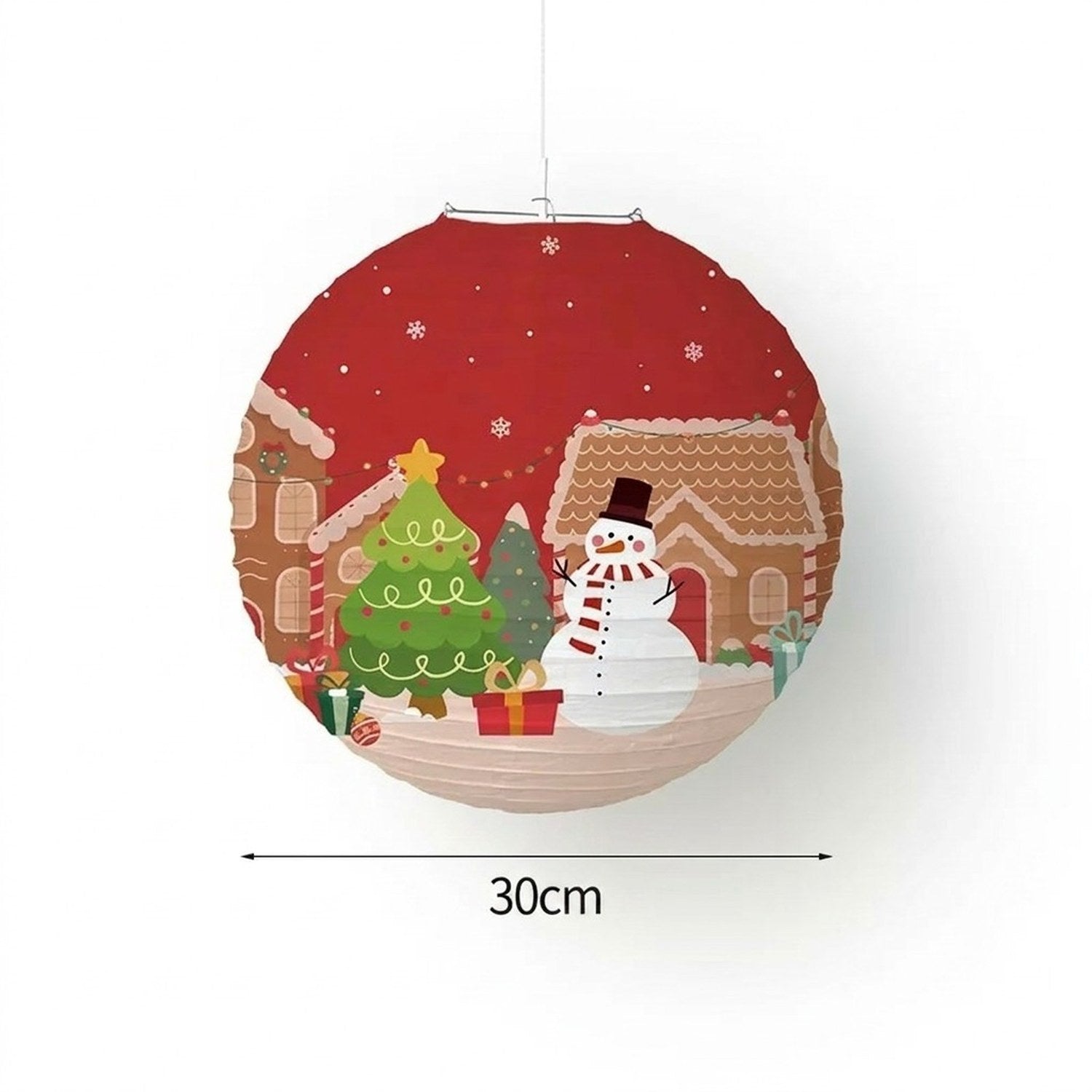 Lanterne de Noël Village 30 cm de diamètre
