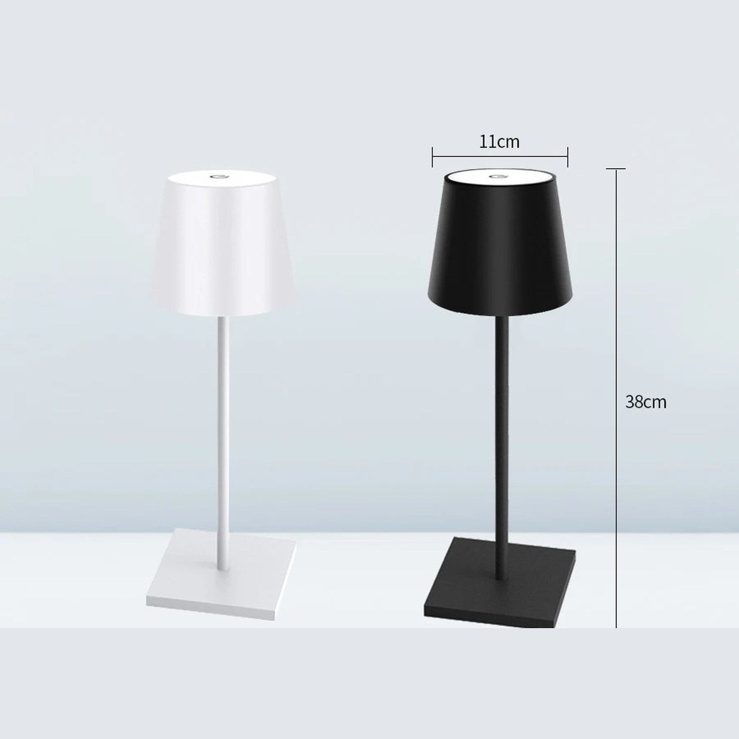 Dimensions de la lampe LED tactile en centimètres