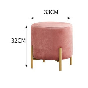 Dimensions du pouf rond en velours en centimètres