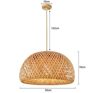 Dimensions suspension bambou cloche 26cm - schéma technique