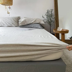 Drap-housse en lin lavé coloris Lin naturel