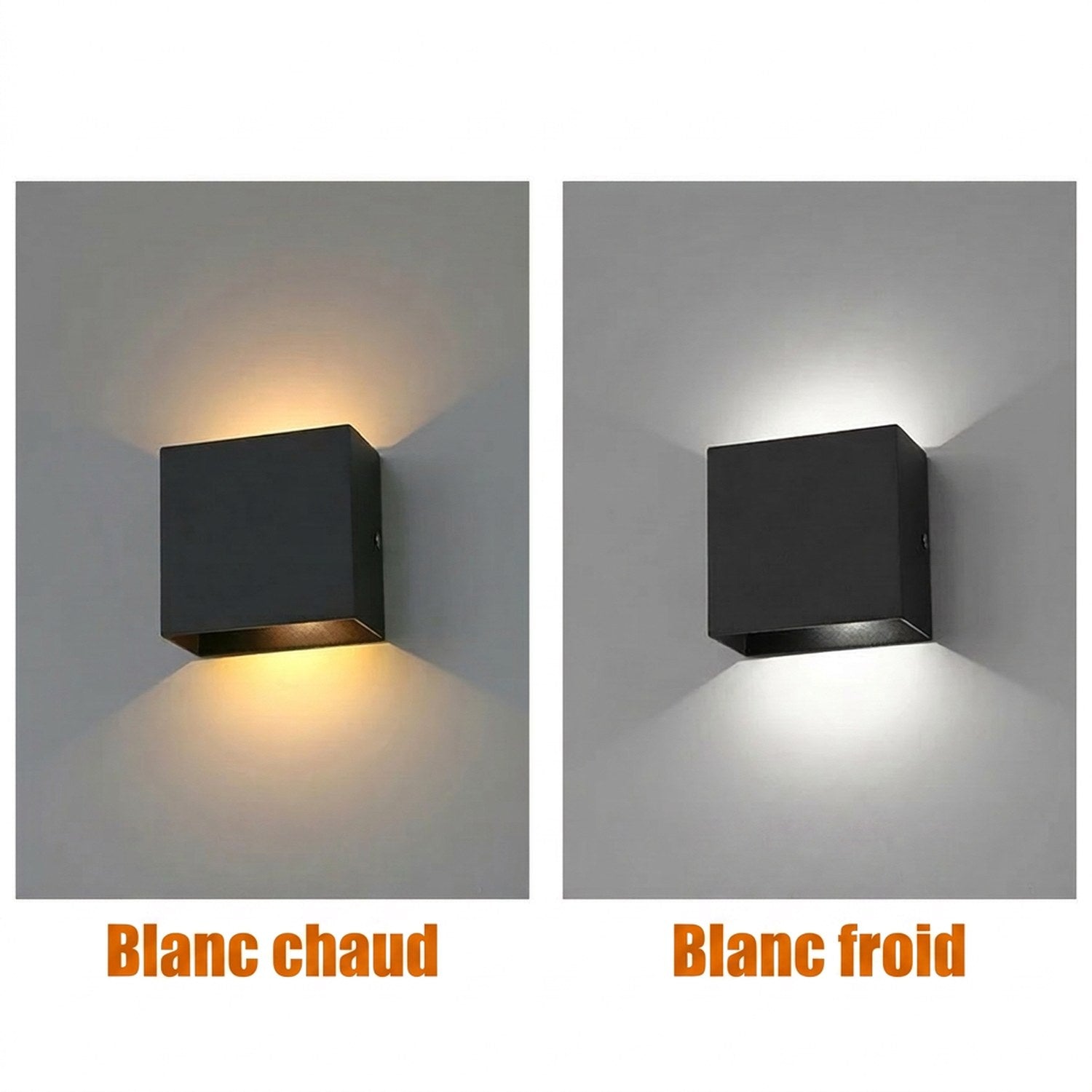 Comparaison de la lumière blanc chaud et blanc froid de l'applique murale LED