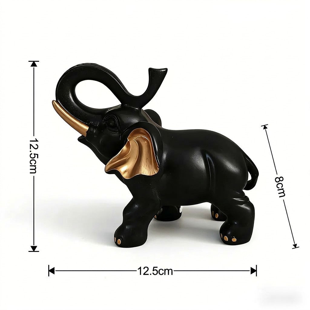 Dimensions de la figurine éléphant : Haut. 12,5cm × Long. 12,5cm × Larg. 8cm